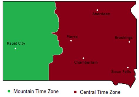 Training and Certification Options for MAP Time Zone South Dakota Map